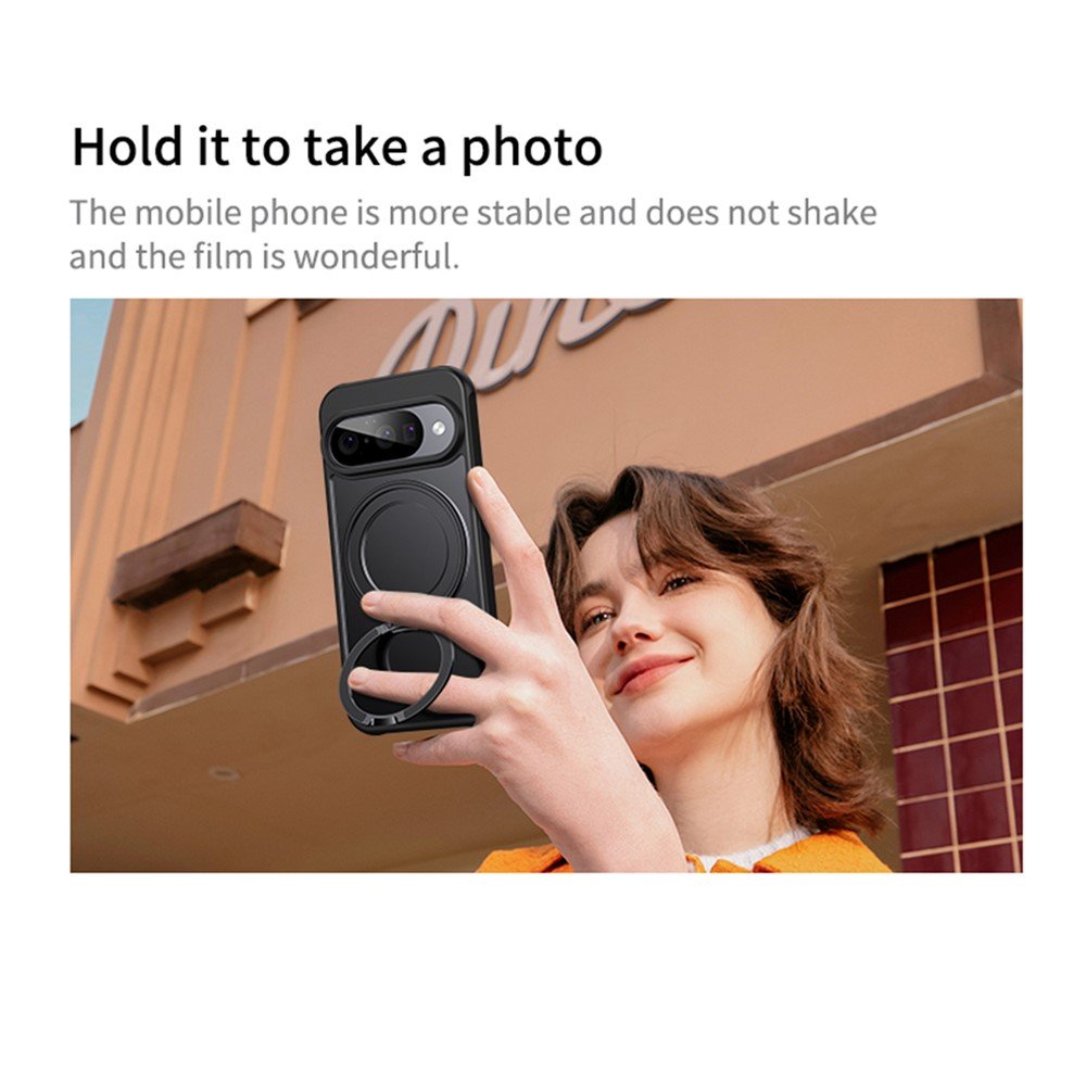 Google Pixel 11 / Google Pixel 11 Pro dėklas su MagSafe ir 360° stovu, skaidrus - Image 10