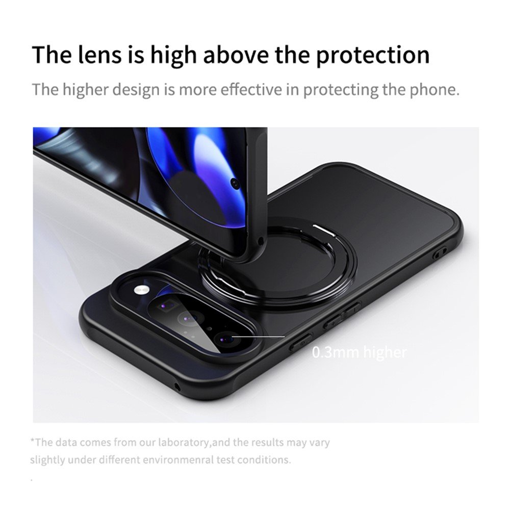 Google Pixel 11 / Google Pixel 11 Pro dėklas su MagSafe ir 360° stovu, skaidrus - Image 13
