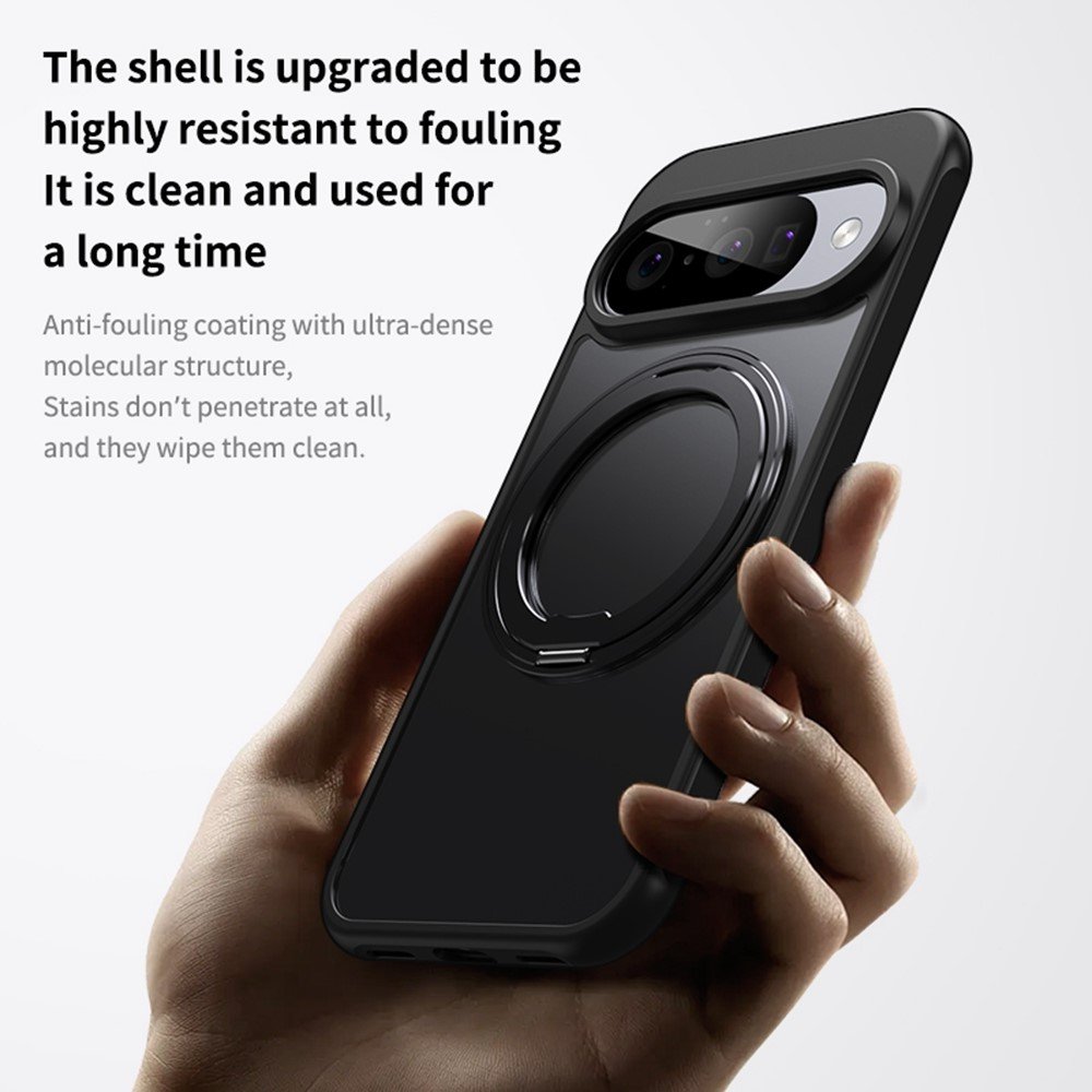 Google Pixel 11 / Google Pixel 11 Pro dėklas su MagSafe ir 360° stovu, skaidrus - Image 5
