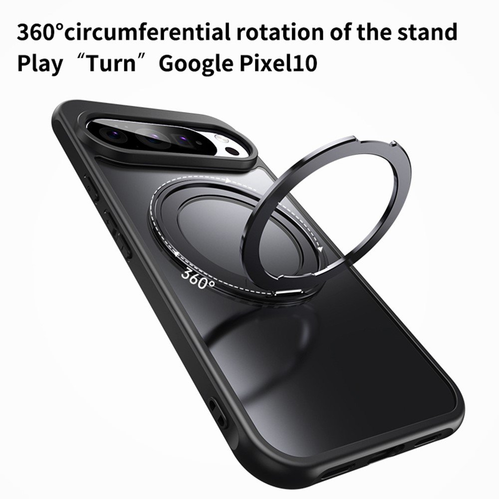 Google Pixel 11 / Google Pixel 11 Pro dėklas su MagSafe ir 360° stovu, skaidrus - Image 7