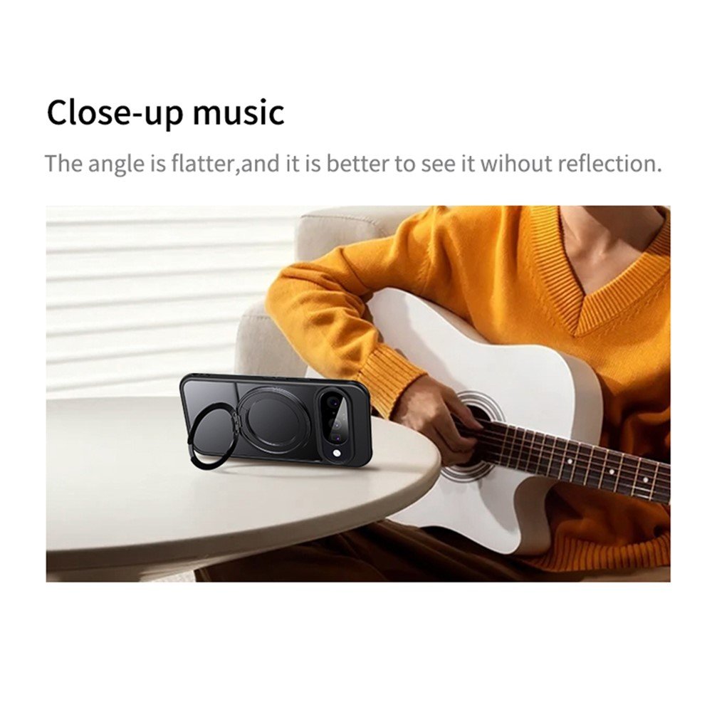 Google Pixel 11 / Google Pixel 11 Pro dėklas su MagSafe ir 360° stovu, skaidrus - Image 8