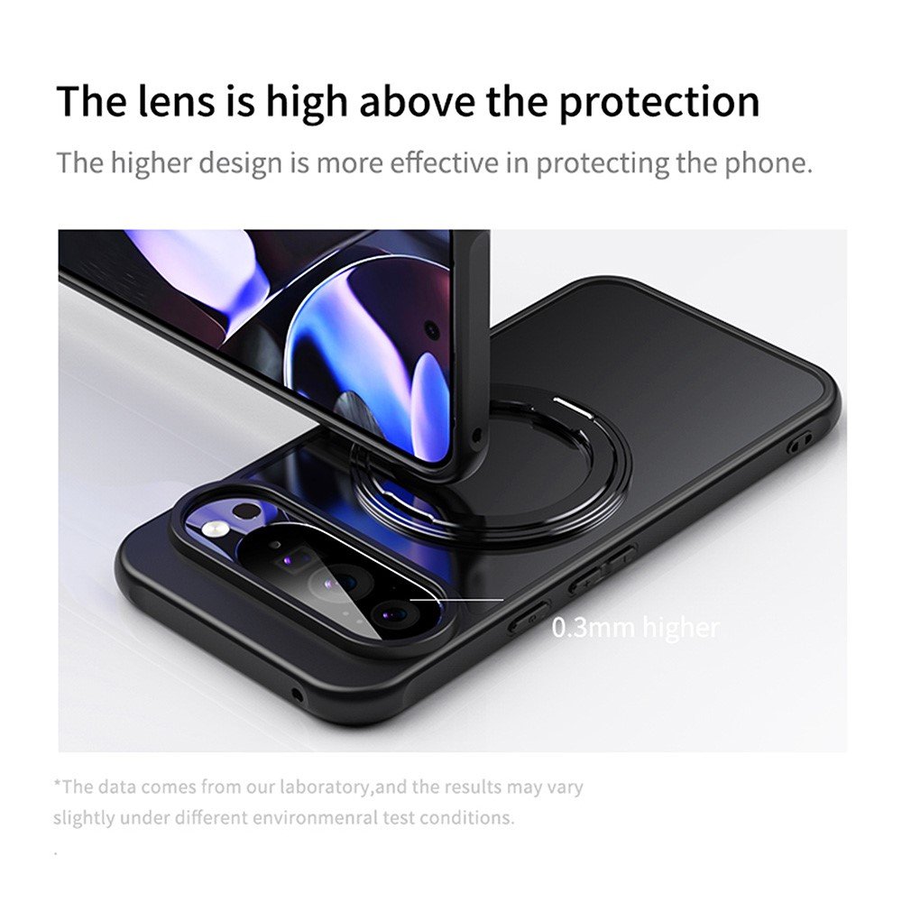 Google Pixel 11 Pro XL dėklas su MagSafe ir 360° stovu, skaidrus - Image 13