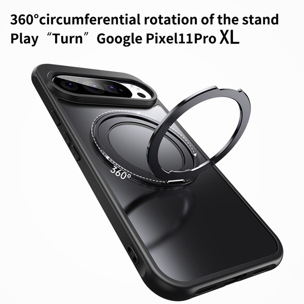 Google Pixel 11 Pro XL dėklas su MagSafe ir 360° stovu, skaidrus - Image 7