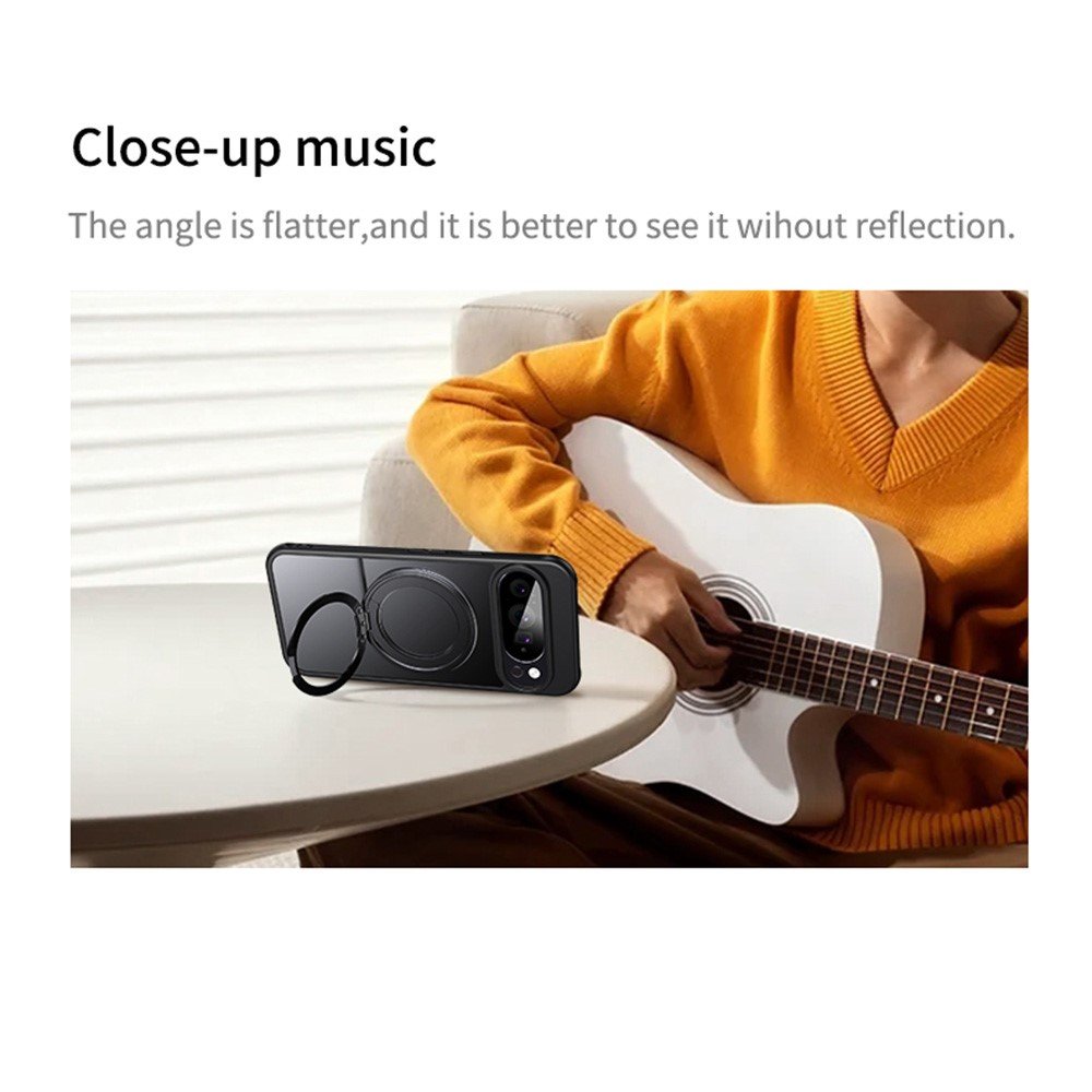 Google Pixel 11 Pro XL dėklas su MagSafe ir 360° stovu, skaidrus - Image 8