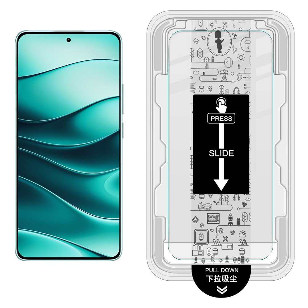 Xiaomi Redmi Note 14 5G grūdintas apsauginis stiklas IMAK su montavimo rėmeliu, skaidrus - Image 2