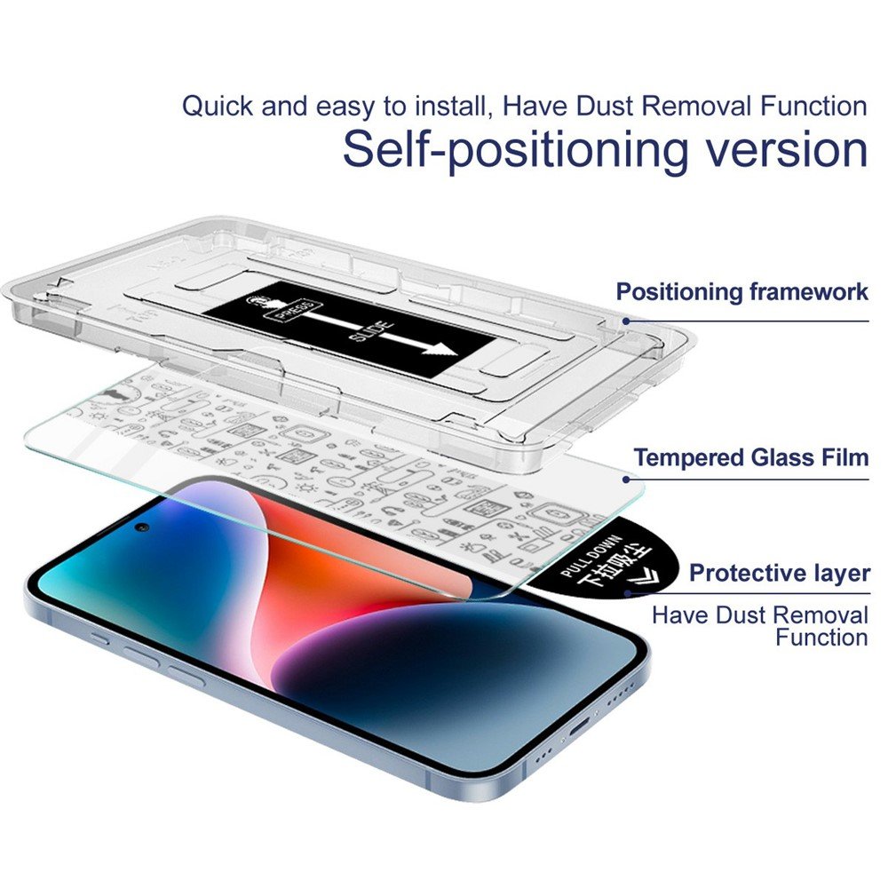 Xiaomi Redmi Note 14 5G grūdintas apsauginis stiklas IMAK su montavimo rėmeliu, skaidrus - Image 4