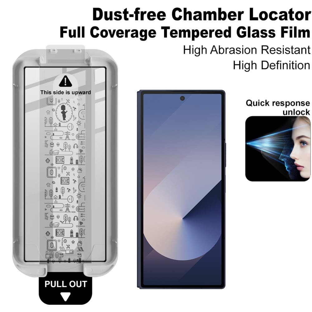 Samsung Galaxy Z Fold 6 grūdintas apsauginis stiklas, skaidrus - Image 2