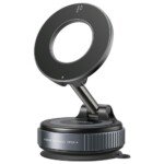 JOYROOM sulankstomas magnetinis automobilinis telefono laikiklis su siurbtuku JR-ZS501, juodas