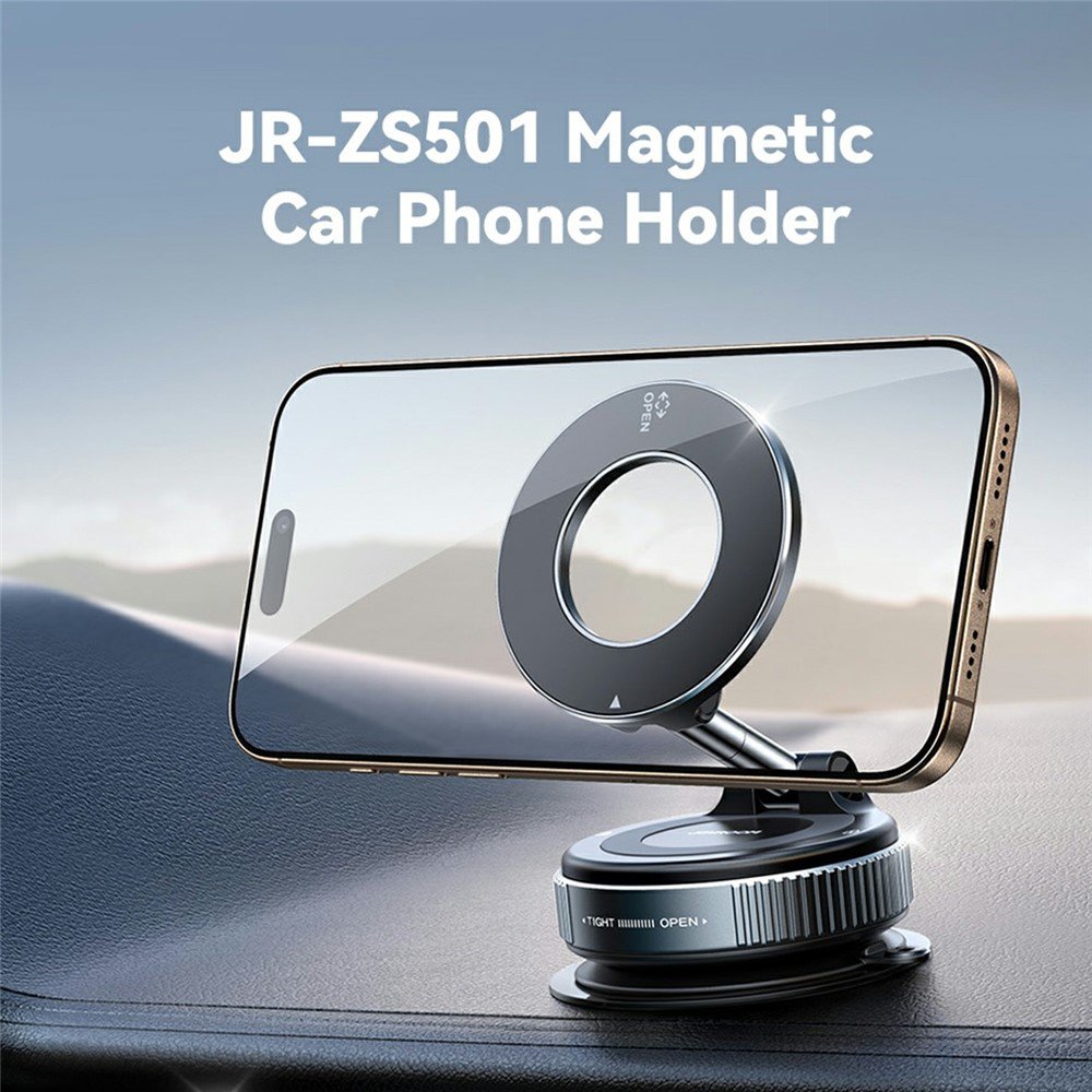 JOYROOM sulankstomas magnetinis automobilinis telefono laikiklis su siurbtuku JR-ZS501, juodas - Image 2