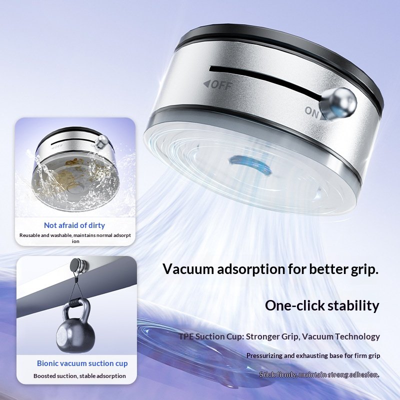 Vakuuminis magnetinis laikiklis telefonui su 360° pasukimu (MagSafe), juodas - Image 5