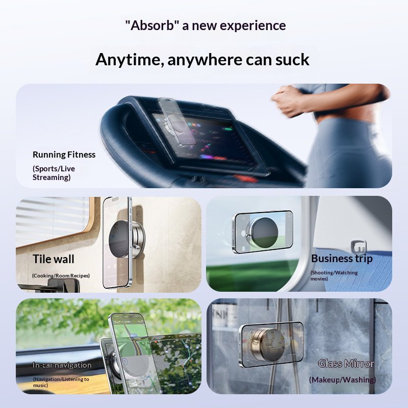 Vakuuminis magnetinis laikiklis telefonui su 360° pasukimu (MagSafe), juodas - Image 6