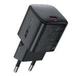 ACEFAST 30 W mini GaN USB-C sieninis įkroviklis A118, juodas