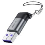 ACEFAST USB‑A kištukas → USB‑C lizdas, 10Gbps adapteris, pilkas