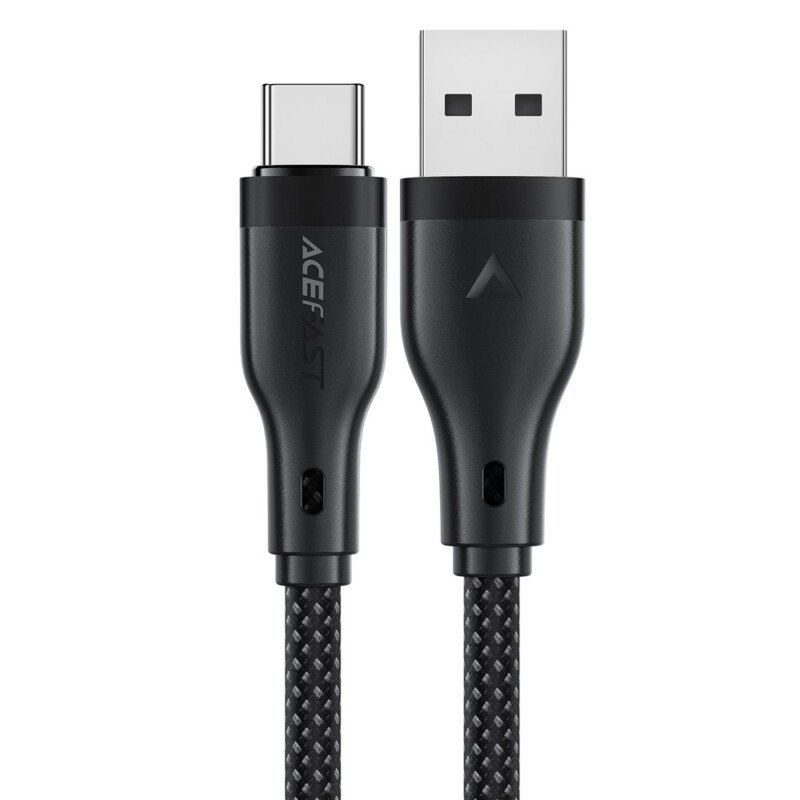ACEFAST USB‑A → USB‑C įkrovimo ir duomenų perdavimo kabelis, 1.2 m, juodas