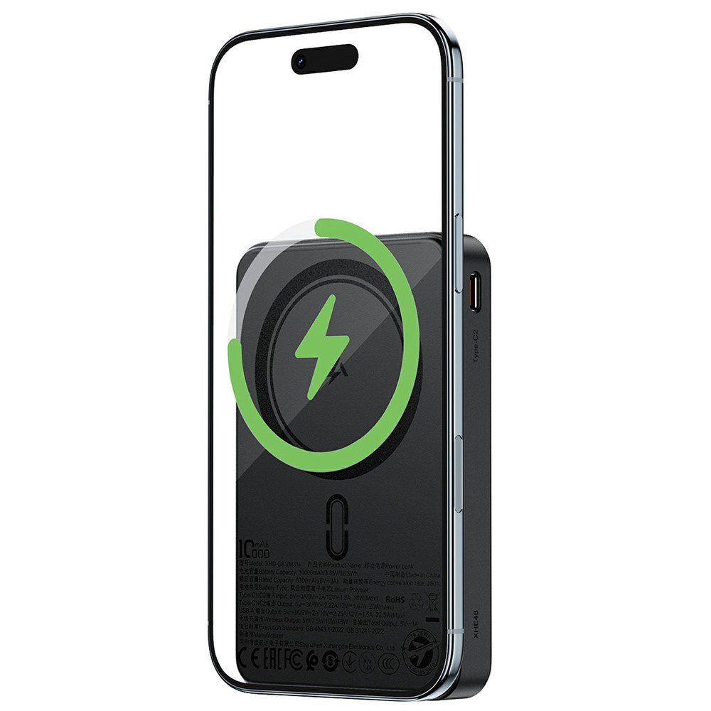 ACEFAST 10 000 mAh, 22,5 W magnetinė belaidė išorinė baterija M31-10000, juoda - Image 5