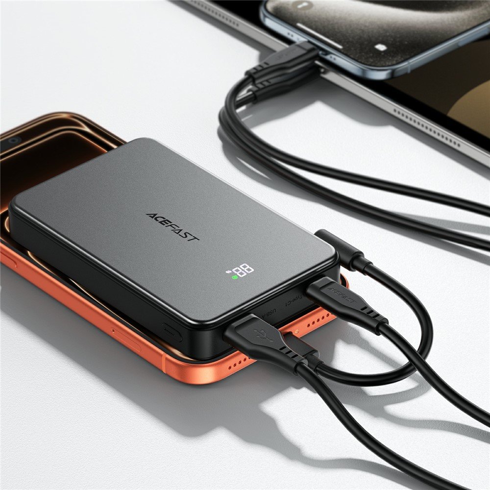 ACEFAST 10 000 mAh, 22,5 W magnetinė belaidė išorinė baterija M31-10000, juoda - Image 6