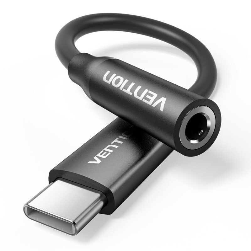 VENTION USB‑C kištukas → 3.5 mm lizdas, DAC audio adapteris, 0.1 m, juodas